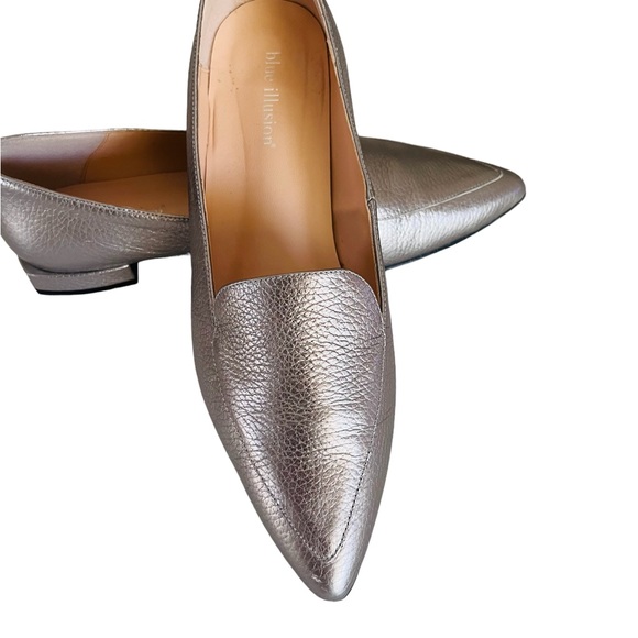 blue illusion Shoes Silver Flat Slip On Size 40 - Picture 7 of 9